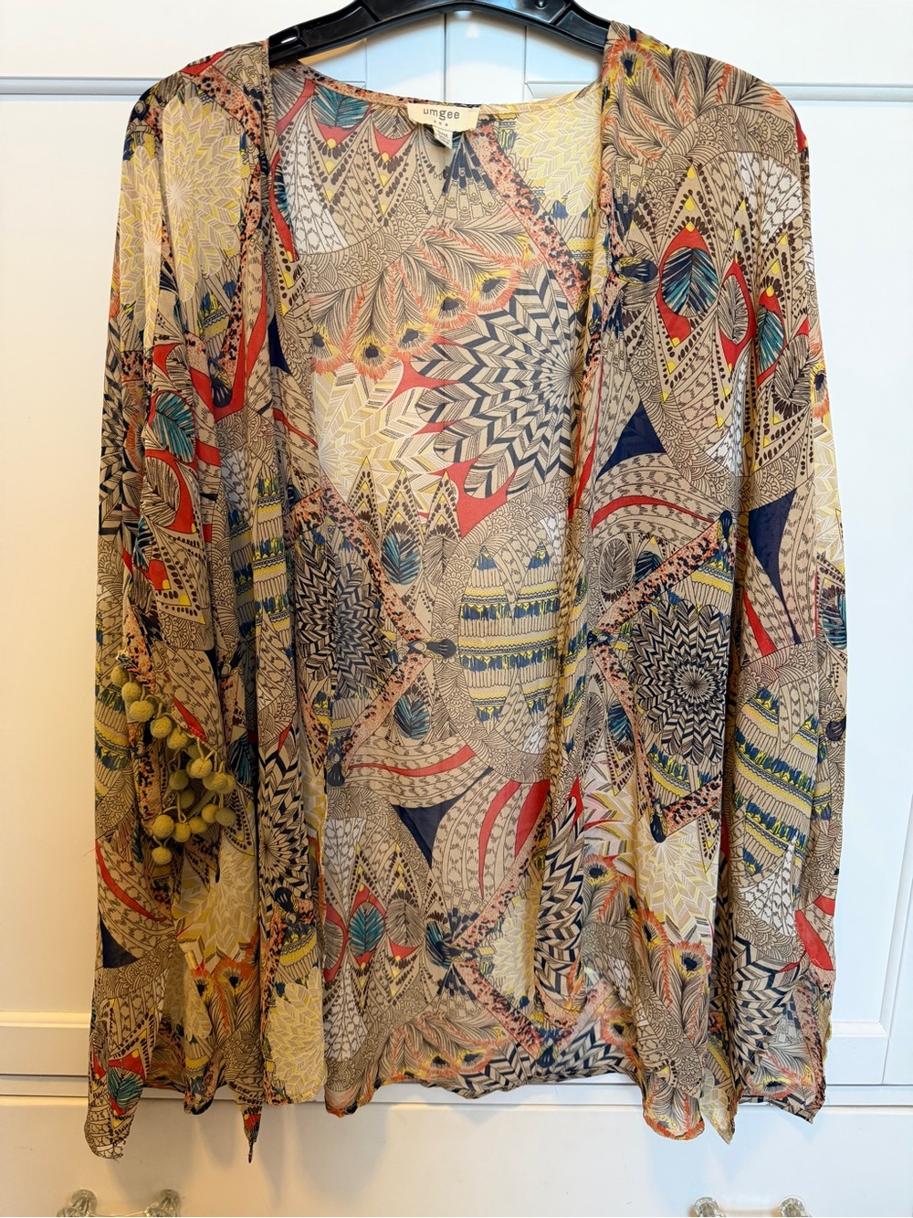 Umgee Multicolor Sheer Printed Kimono Jacket - s/m